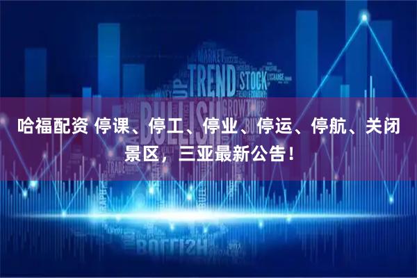哈福配资 停课、停工、停业、停运、停航、关闭景区，三亚最新公告！